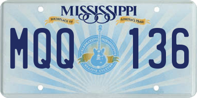 MS license plate MQQ136