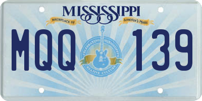 MS license plate MQQ139