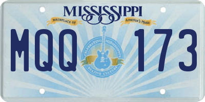 MS license plate MQQ173