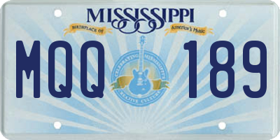 MS license plate MQQ189