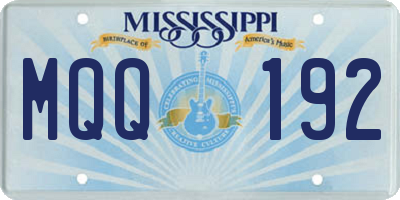 MS license plate MQQ192