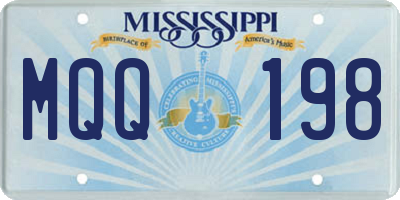 MS license plate MQQ198