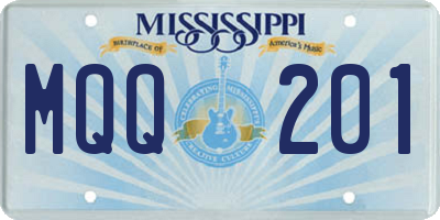 MS license plate MQQ201