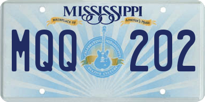 MS license plate MQQ202