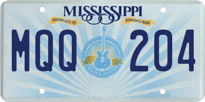 MS license plate MQQ204