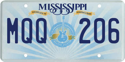 MS license plate MQQ206