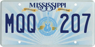 MS license plate MQQ207