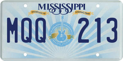MS license plate MQQ213