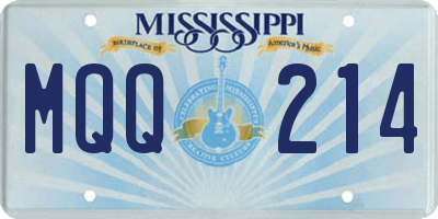 MS license plate MQQ214