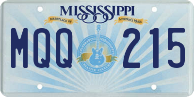 MS license plate MQQ215