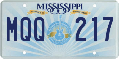 MS license plate MQQ217