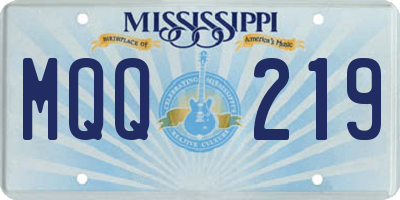 MS license plate MQQ219