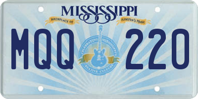 MS license plate MQQ220