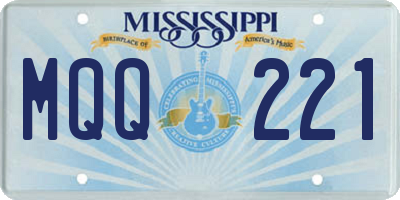 MS license plate MQQ221