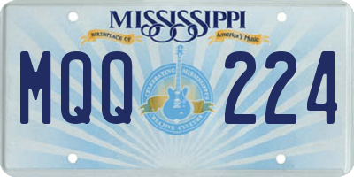 MS license plate MQQ224