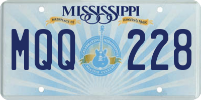 MS license plate MQQ228