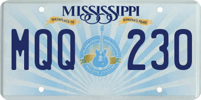 MS license plate MQQ230