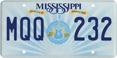 MS license plate MQQ232