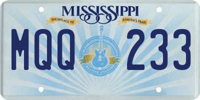 MS license plate MQQ233