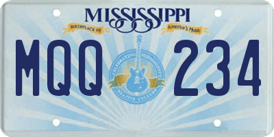 MS license plate MQQ234