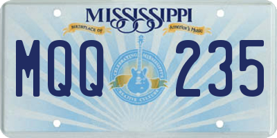 MS license plate MQQ235