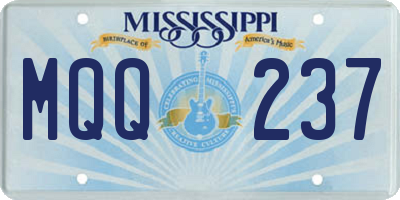 MS license plate MQQ237