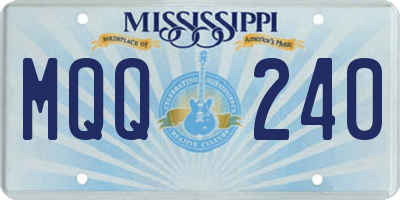 MS license plate MQQ240