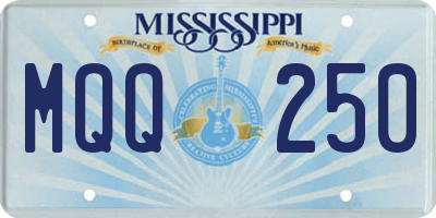 MS license plate MQQ250