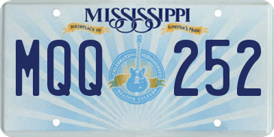 MS license plate MQQ252