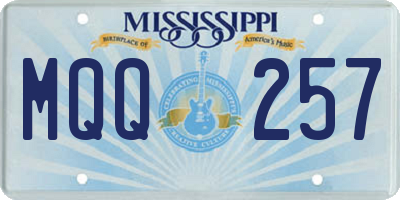 MS license plate MQQ257