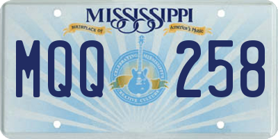 MS license plate MQQ258