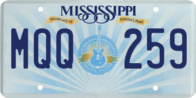 MS license plate MQQ259