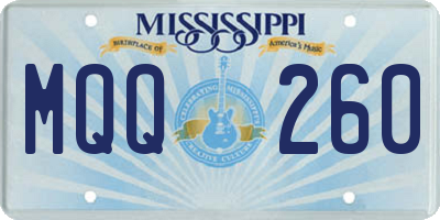 MS license plate MQQ260