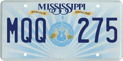 MS license plate MQQ275