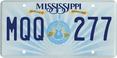 MS license plate MQQ277