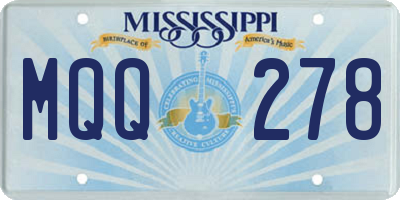 MS license plate MQQ278