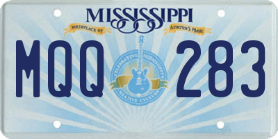MS license plate MQQ283