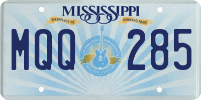MS license plate MQQ285
