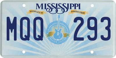 MS license plate MQQ293
