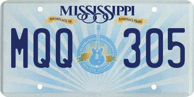 MS license plate MQQ305