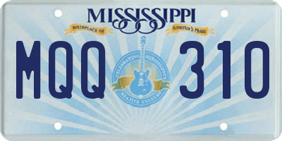 MS license plate MQQ310