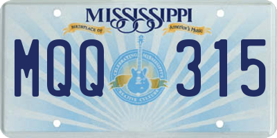 MS license plate MQQ315