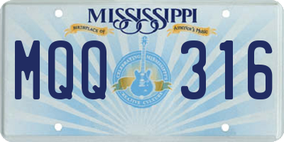 MS license plate MQQ316