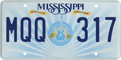 MS license plate MQQ317