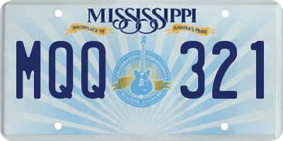 MS license plate MQQ321