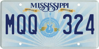 MS license plate MQQ324