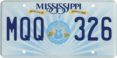 MS license plate MQQ326