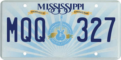 MS license plate MQQ327