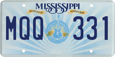MS license plate MQQ331
