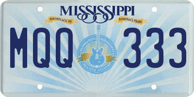 MS license plate MQQ333